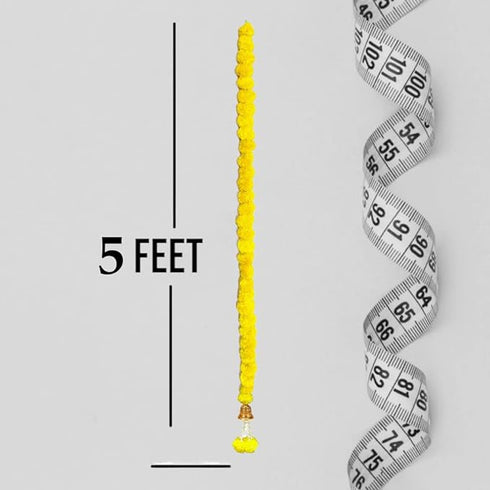 Artificial Marigold Flower Garland For Door Decoration Toran With Bells